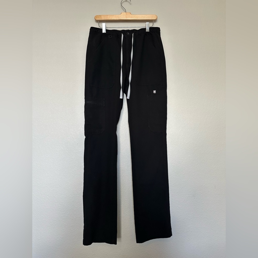 Figs Technical Collection Black Cargo Style Scrub Pants Size S/T